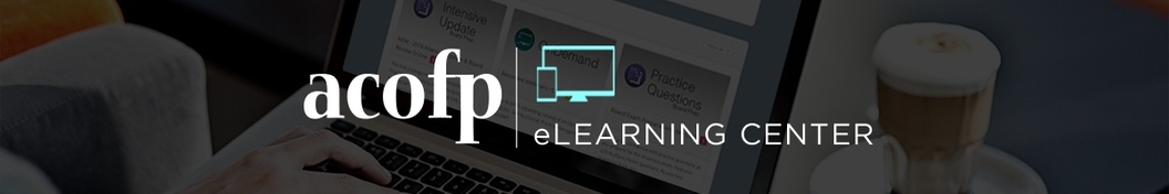 Top banner page for ACOFP eLearning Center.