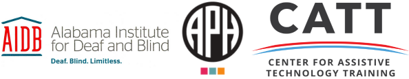 Alabama Institute for Deaf and Blind, APH and CATT (Center for Assistive Technology Training) Logos