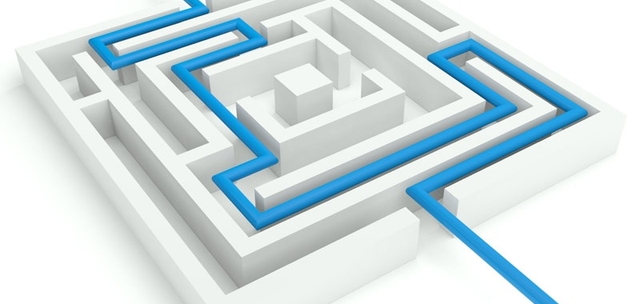 image of a maze with the correct route highlighted